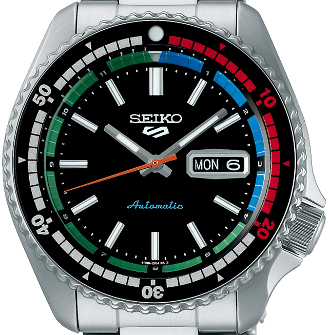 Seiko 5 Sports SKX Series Regatta Timer Retro Blue Dial Silver Steel Strap Watch For Men - SRPK13K1 - Image 4